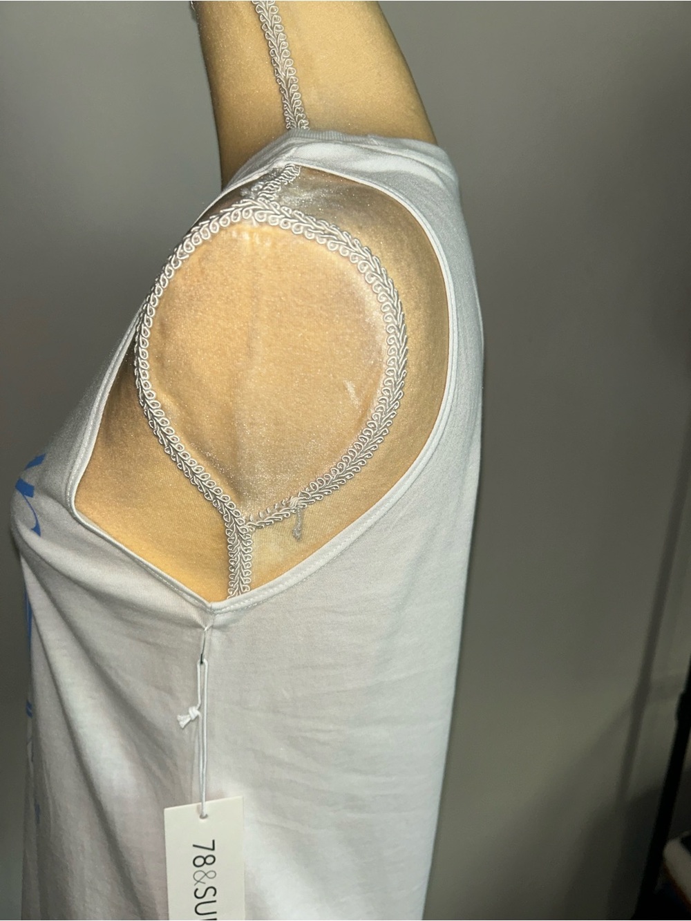 NWT 78&Sunny Grace Citrus Muscle Tank in White Sz S - Picture 4 of 7